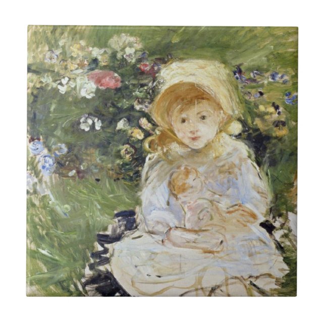 Carreau Jeune fille avec une poupée (par Berthe Morisot) (Devant)