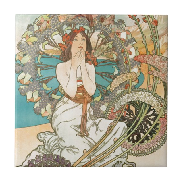 Carreau Jeune fille dans la prière (Devant)