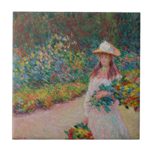 Carreau Jeune fille dans le jardin de Giverny, 1888