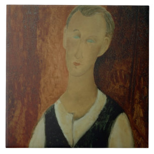 Carreau Jeune homme avec Waistcoat noir, 1912 (l'huile