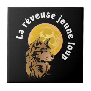 Carreau Jeune loup rêveur Céramique de photographie