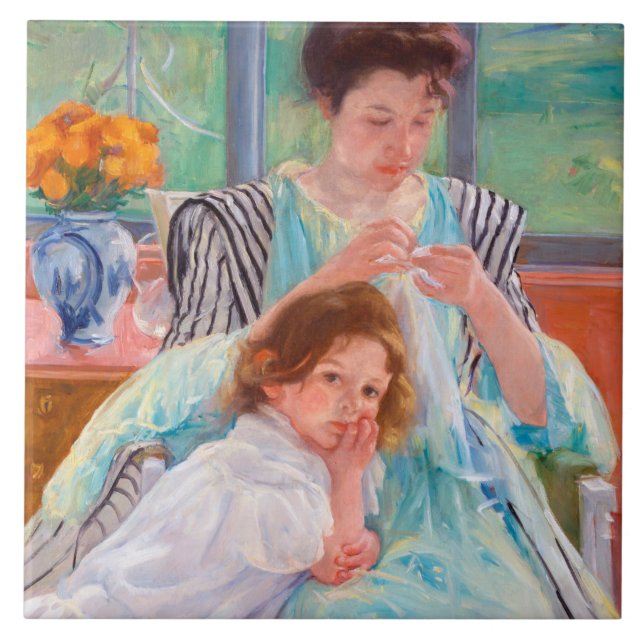 Carreau Jeune mère couchant, Mary Cassatt (Devant)