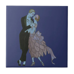 Carreau Jeunes mariés Art Déco vintage, danse d'amour de m
