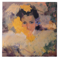 Joaquin Sorolla - Fille aux fleurs