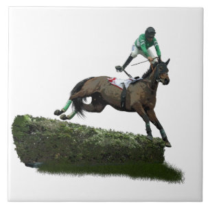 Carreau Jockey Cheval En Carrelage Céramique Vert