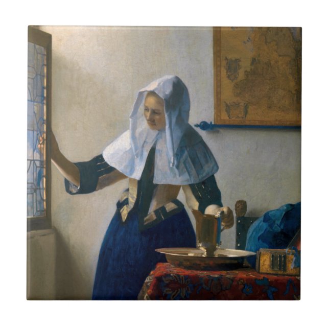 Carreau Johannes Vermeer - Femme avec un lanceur d'eau (Devant)