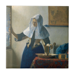 Carreau Johannes Vermeer Jeune femme avec un lanceur d'eau