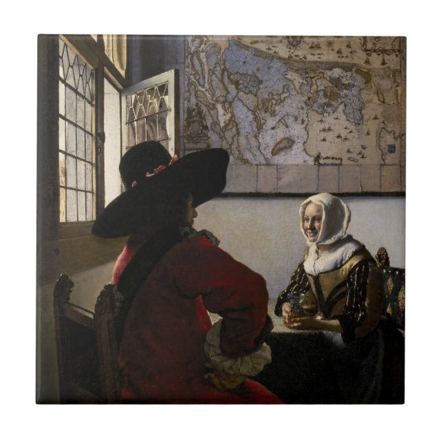 Carreau Johannes Vermeer - Officier avec une fille qui rit (Devant)
