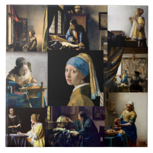 Carreau Johannes Vermeer - Patchwork de chefs-d'oeuvre