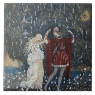 Carreau John Bauer - Lena danse avec le chevalier