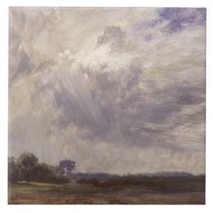 Carreau John Constable  Paysage avec ciel venteux gris, c.