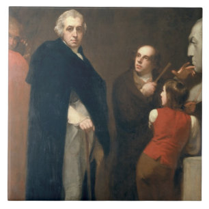 Carreau John Flaxman (1755-1826) modelant son buste de