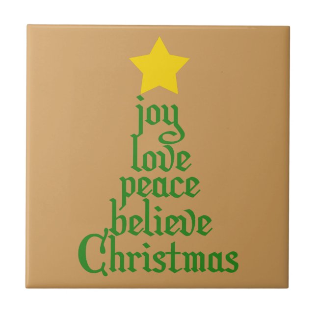 Carreau Joie, Amour, Paix, Croire, Noël (Devant)