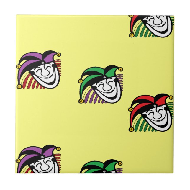 Carreau Joker coloré casquette motif jaune (Devant)