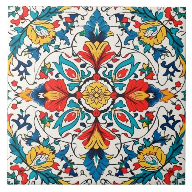 Carreau Joli carrelage en céramique Azulejo portugais. (Devant)