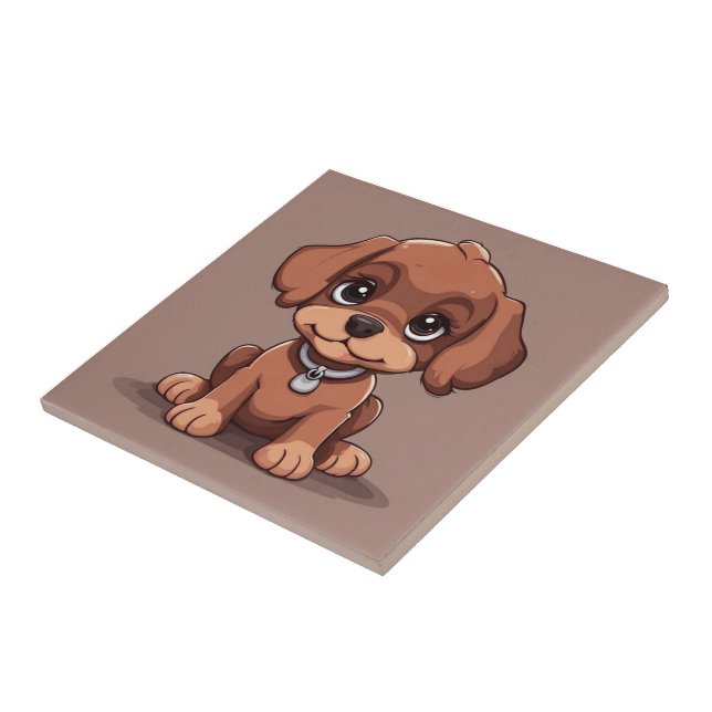 Carreau Joli chiot brun (Côté)