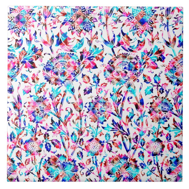 Carreau Joli design floral coloré (Devant)