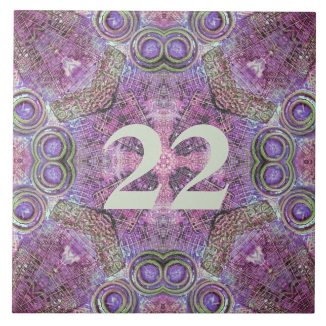 Carreau Joli design Motif rose et violet (Devant)