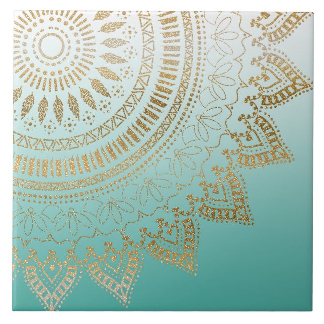 Carreau Joli dessin de mandala tribal dessiné à la main (Devant)