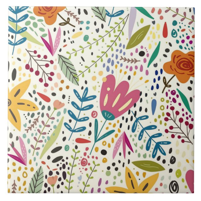Carreau Joli et coloré motif de fleurs (Devant)