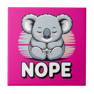 Carreau Joli koala endormi “Non” Dessin animé drôle