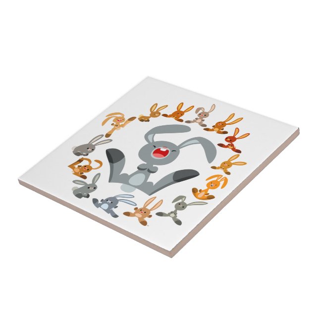 Carreau Joli lapin en caricature Mandala (Côté)