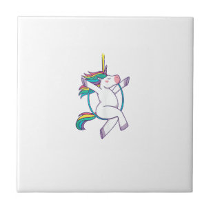 Carreau Joli licorne sur un cerceau aérien - Illustration 