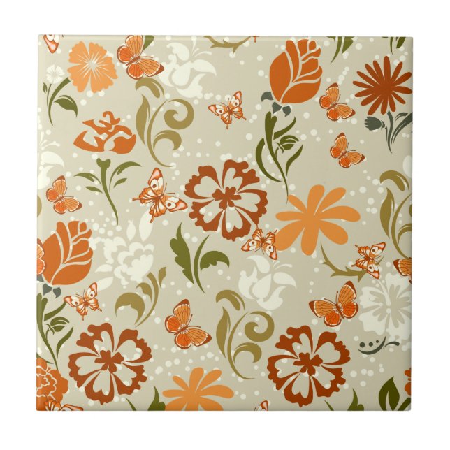Carreau Joli modèle floral moderne (Devant)