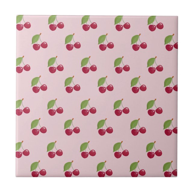 Carreau Joli motif cerise rose (Devant)