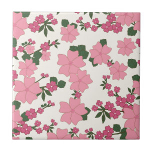 Carreau Joli Motif de fleurs roses