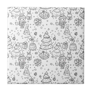 Carreau Joli motif de Noël en hiver à dessiner (3)