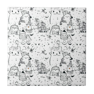 Carreau Joli motif de Noël en hiver à dessiner (4)