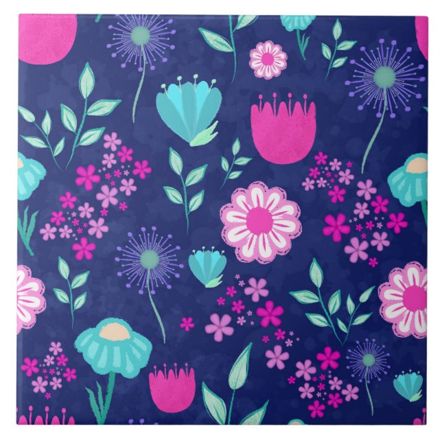 Carreau Joli motif floral de fond (Devant)