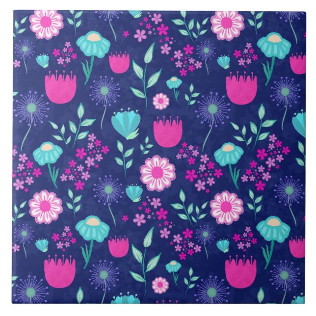 Carreau Joli motif floral de fond (Devant)