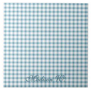 Carreau Joli motif gingham bleu poussiéreux