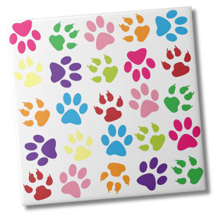 Carreau Joli Motif Paw coloré