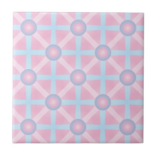 Carreau Joli motif rose, violet et bleu clair