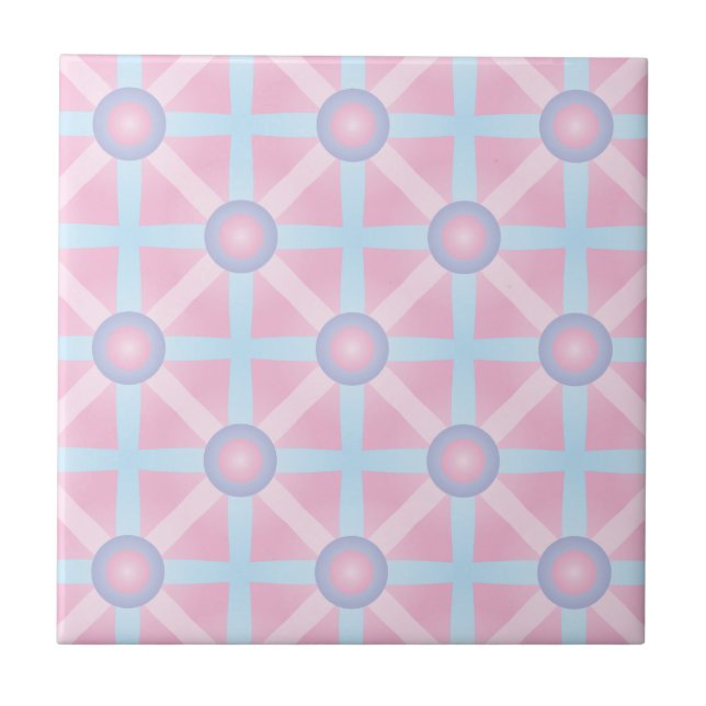 Carreau Joli motif rose, violet et bleu clair (Devant)