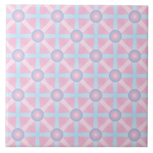 Carreau Joli motif rose, violet et bleu clair