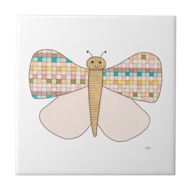 Carreau Joli Pastel Butterfly Art Tile-Erin Brie Art Cer (Devant)