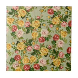 Carreau Joli pays Vintage Floral Girly Rose Motif