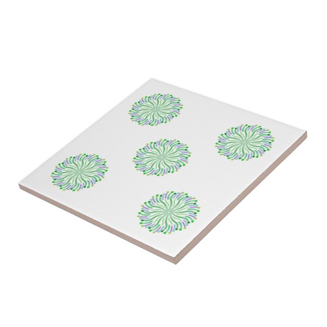 Carreau Joli Plante De L'Océan Avec Tentacles Courbés (Côté)