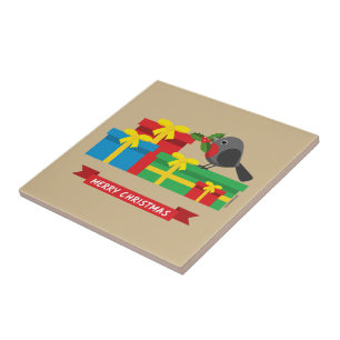 Carreau Joli Robin et les quatre cadeaux colorés