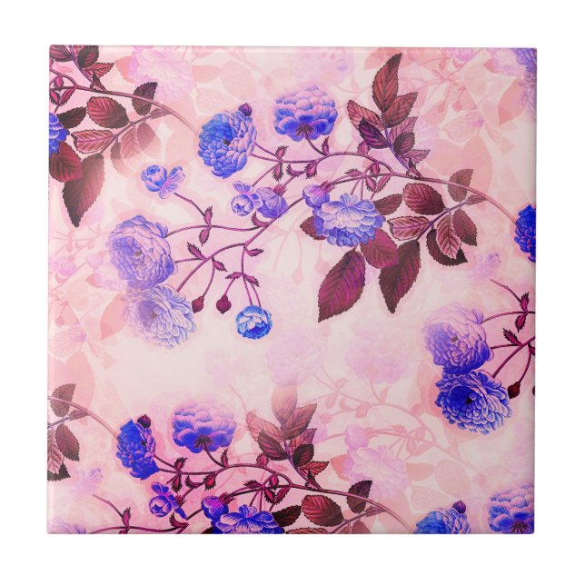 Carreau Joli rose avec / Purple Floral Print (Devant)