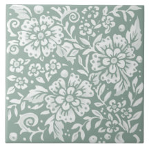 Joli Sage Vert Blanc Floral Design