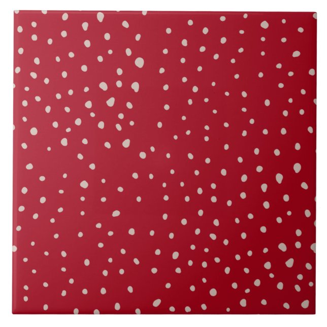 Carreau Joli tableau de motif rouge blanc Polka (Devant)
