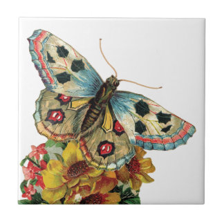Carreau Joli tuile en céramique florale de Papillon