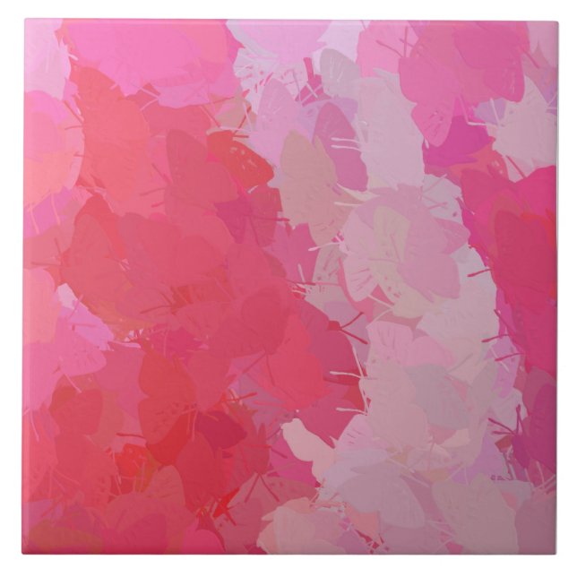 Carreau Joli tuile papillon rose (Devant)