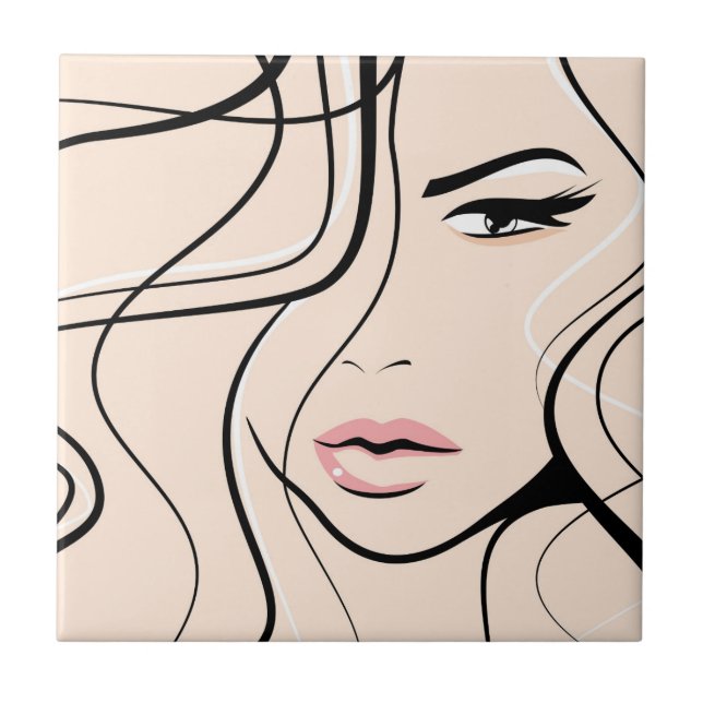 Carreau Joli visage féminin (Devant)