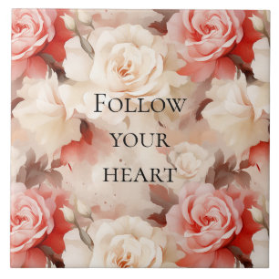 Carreau Jolie Crème de Blush Rose Fleurie pour Mariage